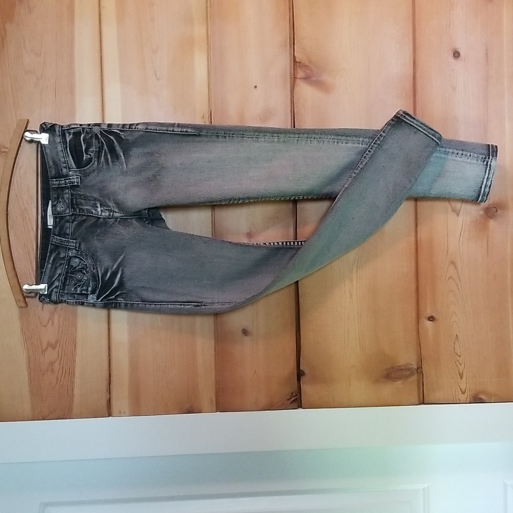 True Religion Skinny Jeans, Billy, Size 26, Acid Wash Gray